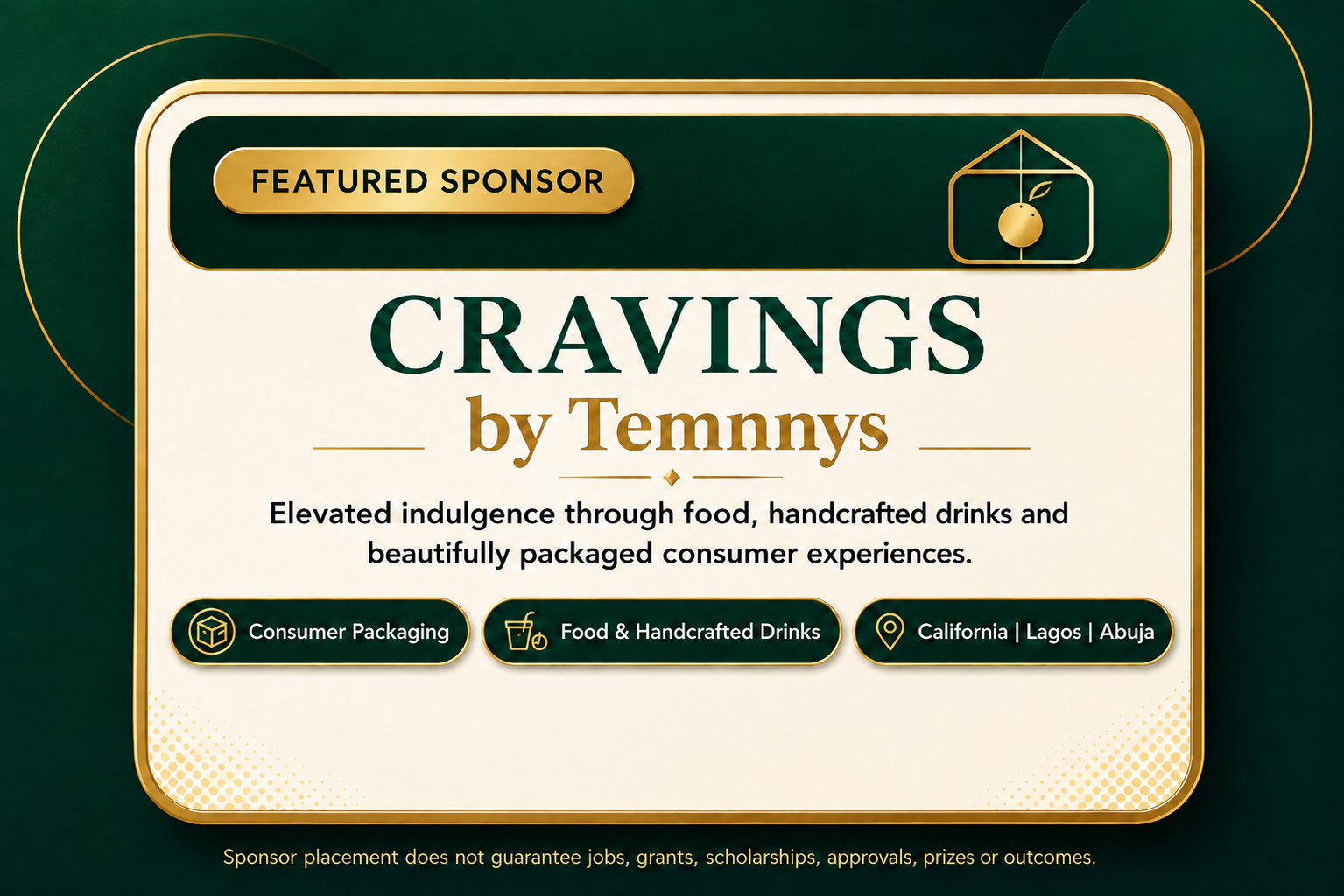 Cravings by Temnnys logo — Consumer packaging, food and handcrafted drinks